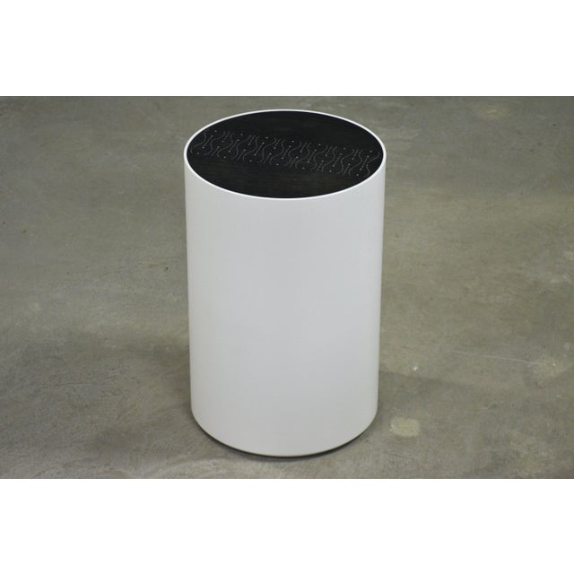 Modern Peter Sandback Ebonized Oak and Inlay Nail Drum End Table For Sale - Image 3 of 9