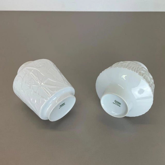 Op Art Biscuit Porcelain Vases from Edelstein Bavaria, Germany, 1970s, Set of 2 For Sale - Image 15 of 18