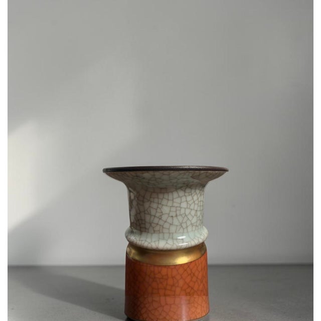 Mid-Century Modern Danish Craquelé Porcelain Candlestick from Royal Copenhagen For Sale - Image 3 of 9