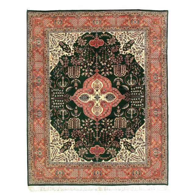 Fine Hand Knotted Pak Tabriz Design Rug For Sale - Image 4 of 5