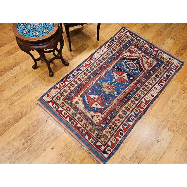 Textile Antique Handwoven Anatolian Village Rug, Wool Prayer Design, 1880s, 4' x 6' For Sale - Image 7 of 18