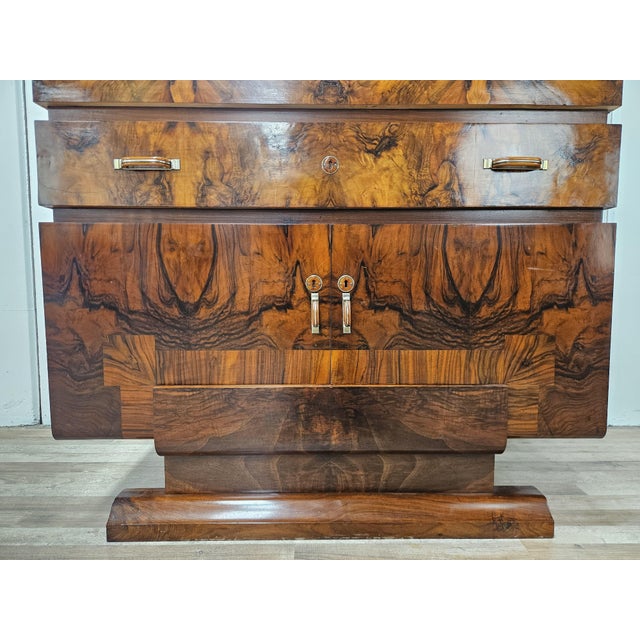 Art Deco Walnut Burl Sideboard with Mirror, 1940 For Sale - Image 16 of 18