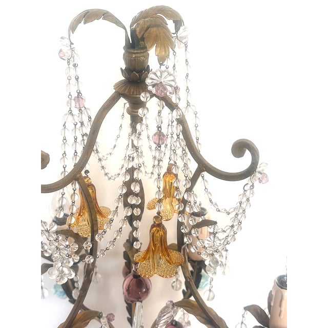 Vintage Murano Glass Floor Lamp in Wood and Metal, 1940s For Sale - Image 12 of 18