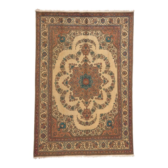 Mid 20th Century Mid 20th Century Vintage Persian Tabriz Rug 08'00 X 11'07 For Sale