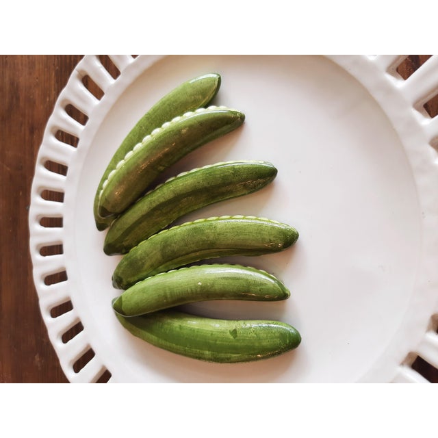 Italian Italy Peas on a Plate Trompe l'Oeil Este Ceramiche Majolica For Sale - Image 3 of 10