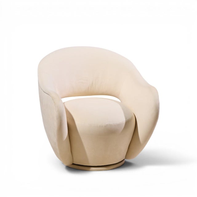 Vladimir Kagan for Directional Model 100a Mid Century Swivel Lounge Chairs - Pair For Sale - Image 12 of 13