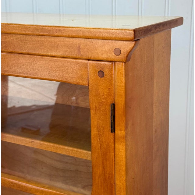 Antique Arts & Crafts Farmhouse Maple Slat Front Bookcase For Sale - Image 10 of 12