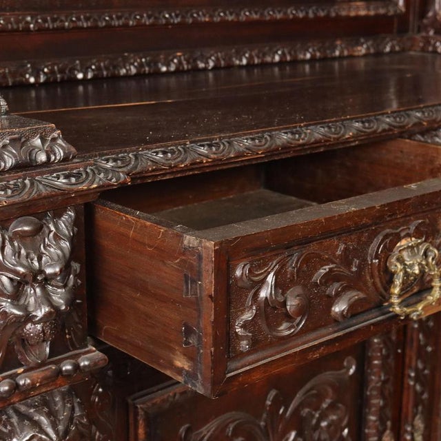 19th Century Neo-Baroque Walnut Sideboard, Italy For Sale - Image 11 of 16