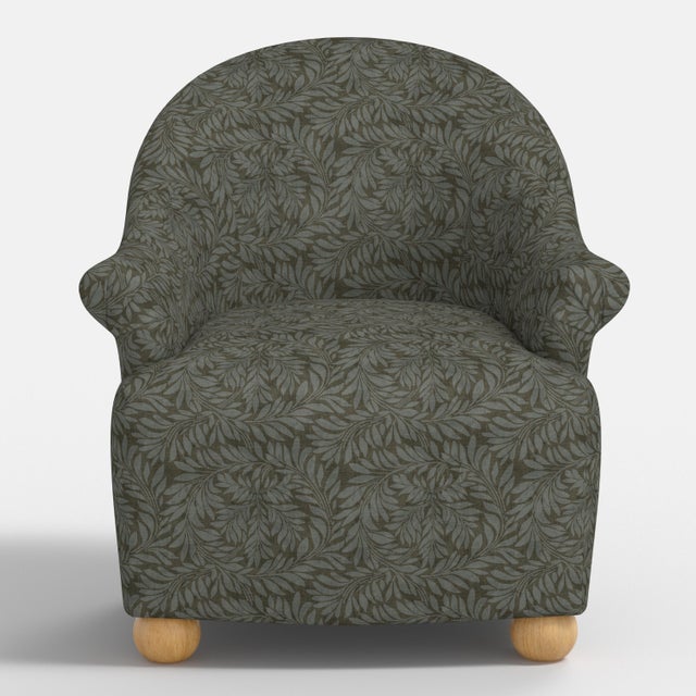 Not Yet Made - Made To Order Stoffer Home x Cloth & Company Marie Bun Foot Chair in Geogian Vine Olive and Slate For Sale - Image 5 of 8