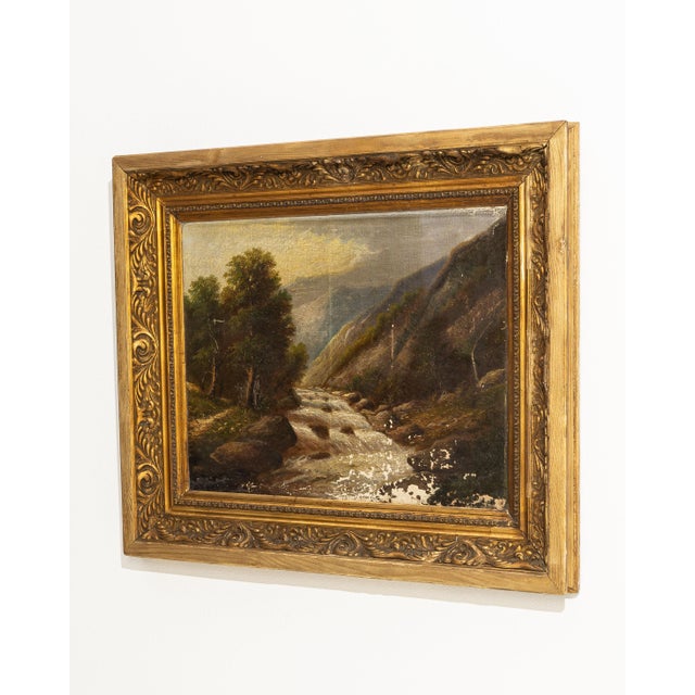 19th Century France Green Canvas Painting For Sale - Image 13 of 15
