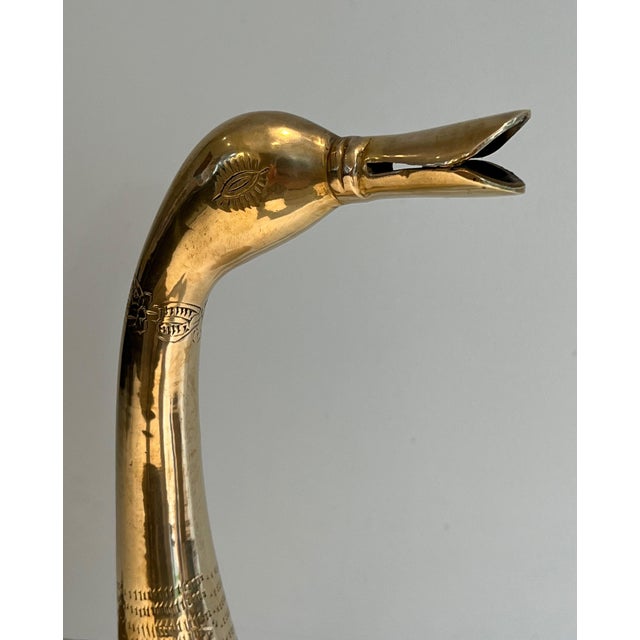 1970s 1970s Decorative brass sculpture representing a duck For Sale - Image 5 of 12