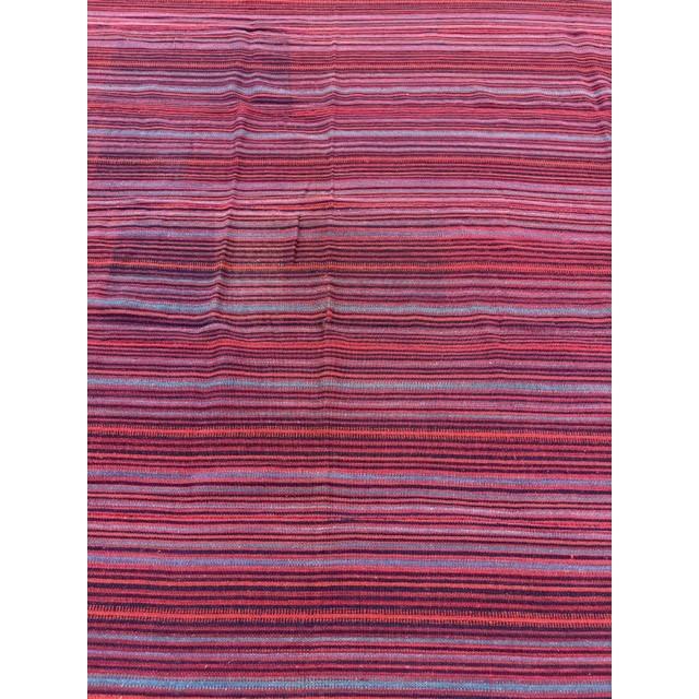 Mid-Century Modern 1950s Geometric Multicolor Modern Turkish Kilim Tribal Flatweave Wool Rug For Sale - Image 3 of 6