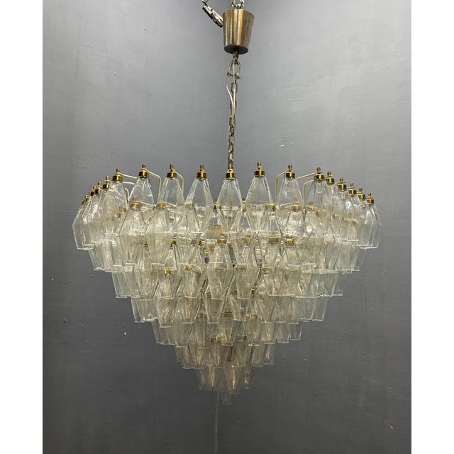 Large Murano Glass Poliedri Chandelier, Italy, 1970s A spectacular large Italian Murano glass Poliedri chandelier dating...