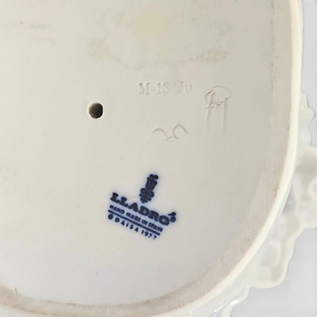 White Lladro #4938 Baby's Outing Spanish Porcelain Woman With Baby Carriage For Sale - Image 8 of 12