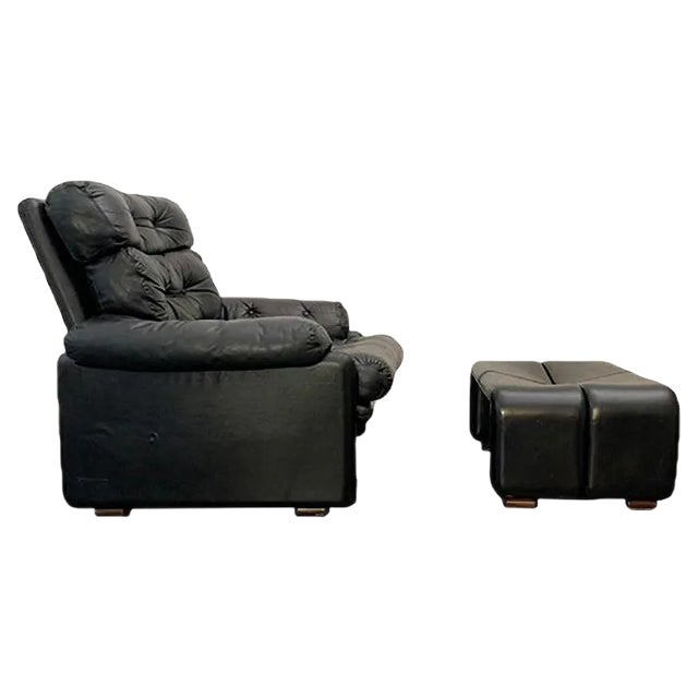 Set of Coronado Lounge Chair & Footstool by Tobia & Afra Scarpa for B&B Italia / C&B Italia, 1960s For Sale