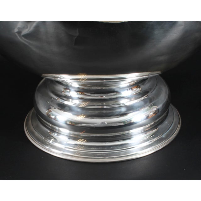 Large Vintage Silver-Plated Punch Bowl from Monteith, 1980s For Sale - Image 12 of 18
