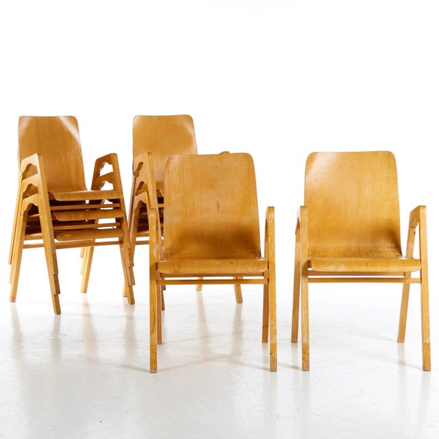 Stackable Armchairs by Axel Larsson for Getama, Set of 8 For Sale - Image 6 of 6