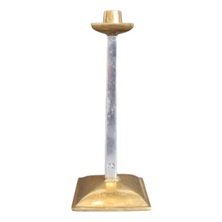 Aluminium and Brass Candlestick by David Marshall, 1980s For Sale