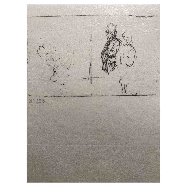 Charles Amand Durand after Rembrandt, Standing Men, Engraving, 19th Century For Sale