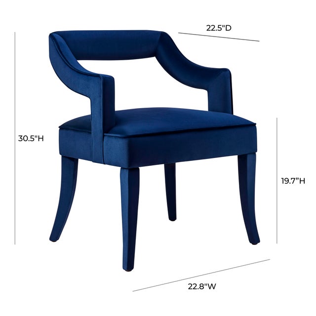 Tiffany Navy Velvet Chair For Sale In Los Angeles - Image 6 of 8