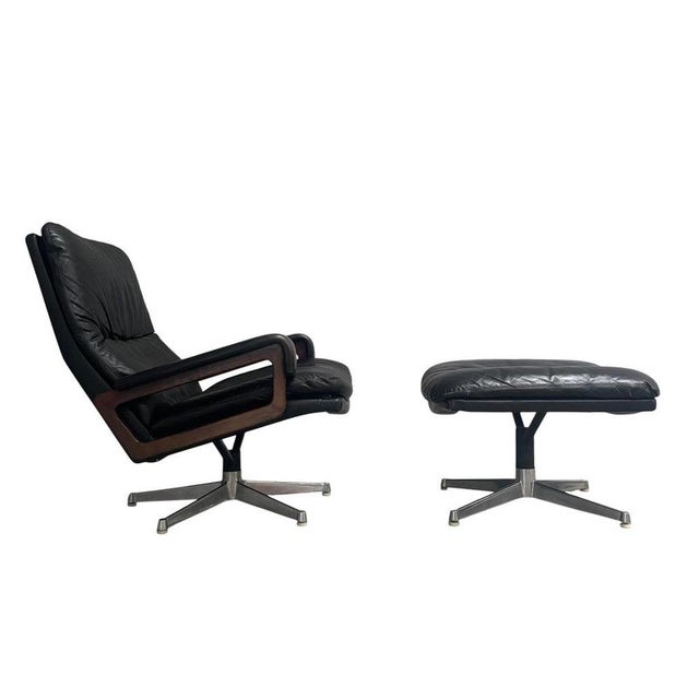 Set of King Chair and Ottoman from Strässle, 1960s For Sale - Image 15 of 15