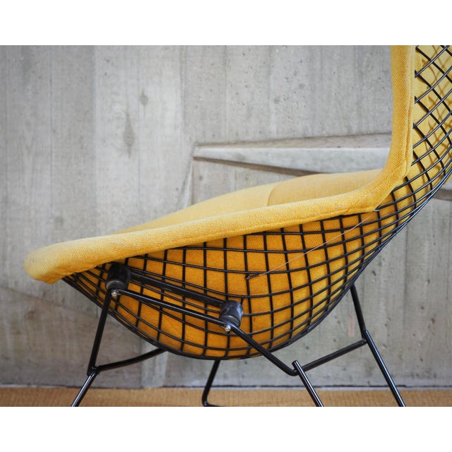 Metal Bertoia Bird Chair in Hopsack Orange by Harry Bertoia for Knoll International, 1990s For Sale - Image 7 of 9
