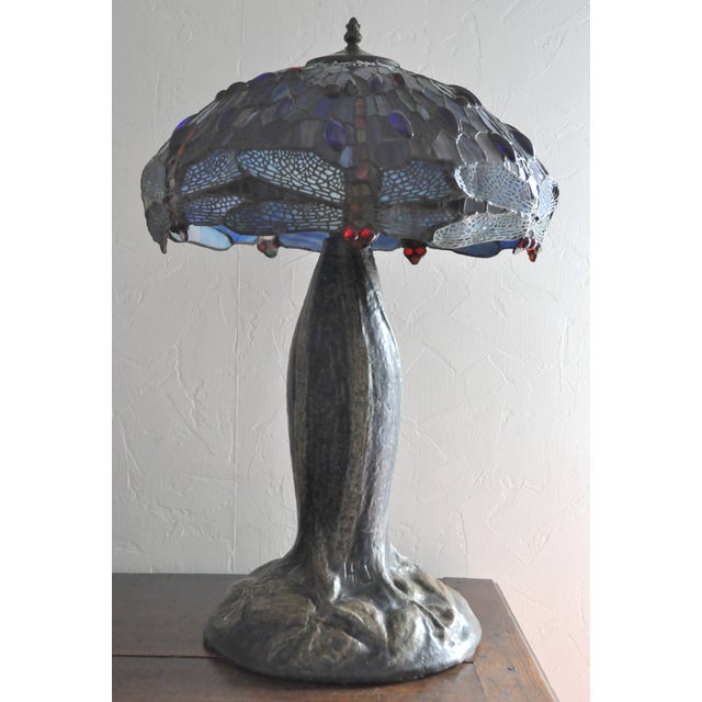 Table Lamp by H Javaux in the Style of Tiffany For Sale - Image 6 of 13