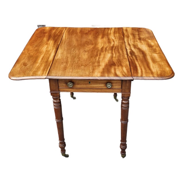 Late Federal Fruitwood Single Drawer Dropleaf Pembroke Table, Circa 1800s For Sale
