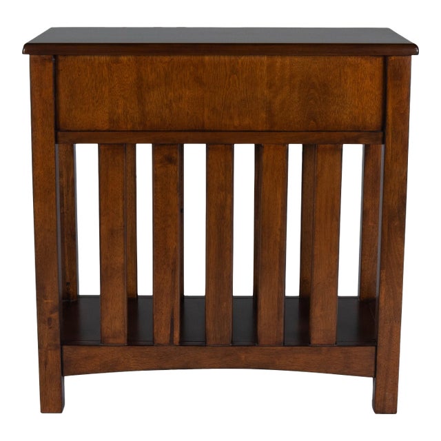Larina Shaker Wood Side Table, Dark Brown For Sale
