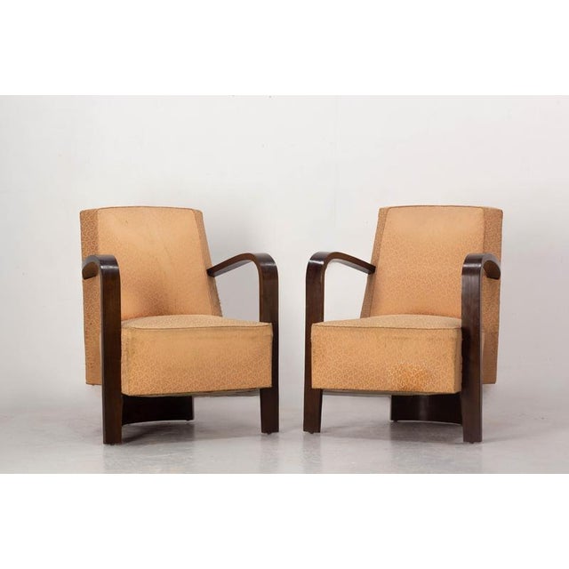 French Art Deco Beech Armchairs, 1930, Set of 2 For Sale - Image 3 of 12