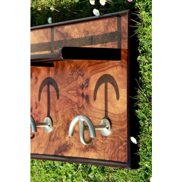 Vintage Art Deco Wall Coat Hanger, Italy, 1930s For Sale - Image 4 of 15