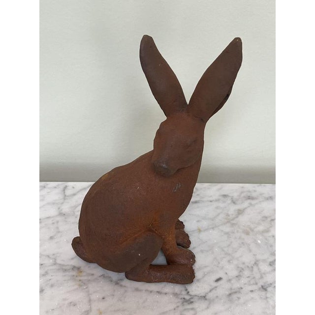 Cast Iron Model of a Wild Hare Looking Over Its Shoulder For Sale - Image 5 of 6