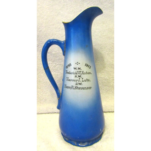 English Antique Thomas Maddock's and Sons 1913 Concordia Lodge No. 67 Pitcher For Sale - Image 3 of 8