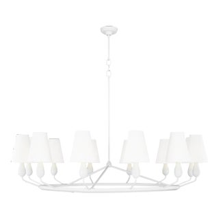 Thomas O'Brien by Visual Comfort Studio Ziba 12-Light Extra Large Chandelier in Matte White For Sale