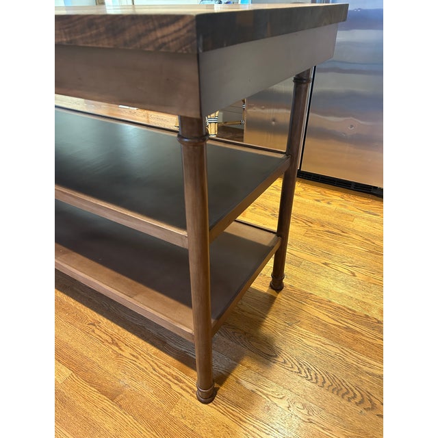 Custom Furniture Builders Butcher Block Top Maple Kitchen Island / Table For Sale - Image 4 of 4