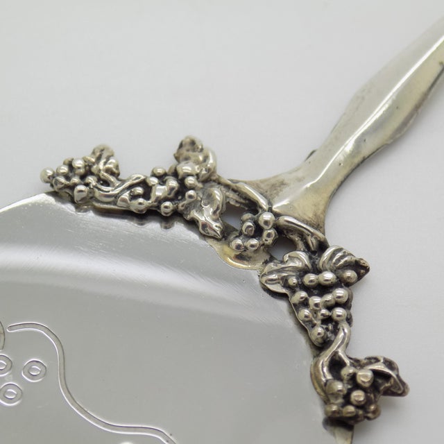 Vintage Italian Silver 800 Cake Server with Grape Design by Conti Marco, Arezzo, 1970s For Sale - Image 6 of 13