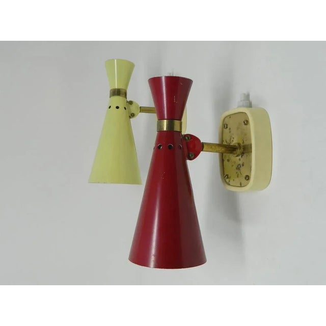 Red Vintage Bag Wall Lights by Rupert Nikoll, Vienna, 1950s, Set of 2 For Sale - Image 8 of 10