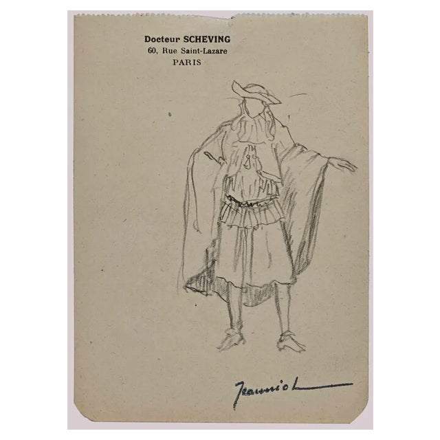 Pierre Georges Jeanniot, Man, Original Drawing, Early 20th-Century For Sale