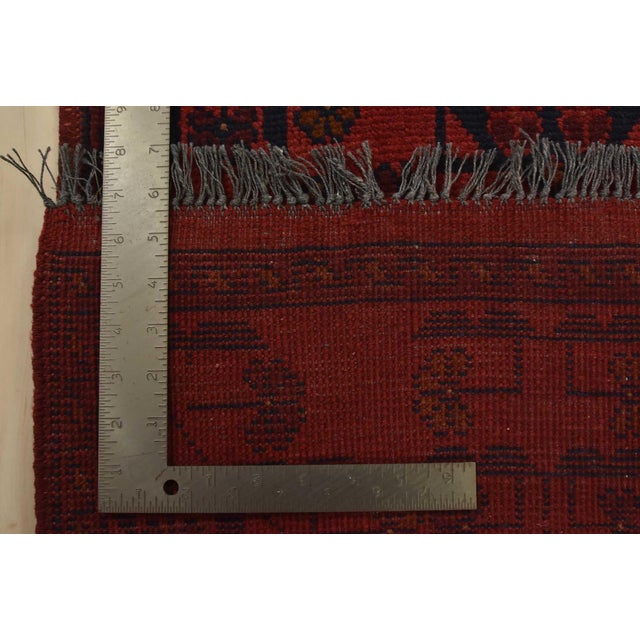 Turkmen Runner 1’10” X 4’10” Red Wool Tribal Hand-Knotted Oriental Rug For Sale - Image 9 of 9