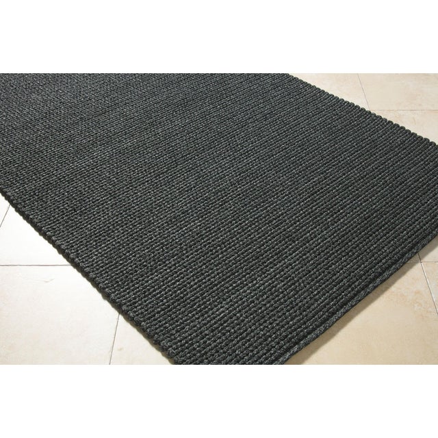 Nautical Beach House Handmade Rug Slate Grey 9x12 For Sale - Image 3 of 4