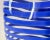 Vintage 1990s Studio Blown Glass Cobalt Blue and Clear Striped Vase For Sale - Image 9 of 11
