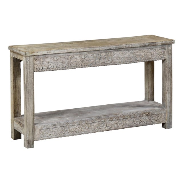 Console Made From Indian Antique Architectural Elements and Reclaimed Wood For Sale