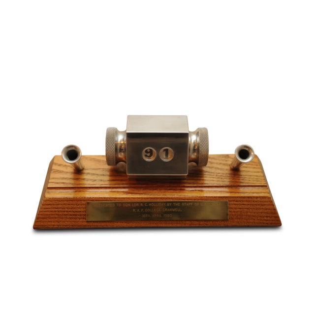 Modern Wood and Steel Panavia Tornado Raf Military Interest Desktop Pen Holder with Date Calendar, 1980s For Sale - Image 3 of 8