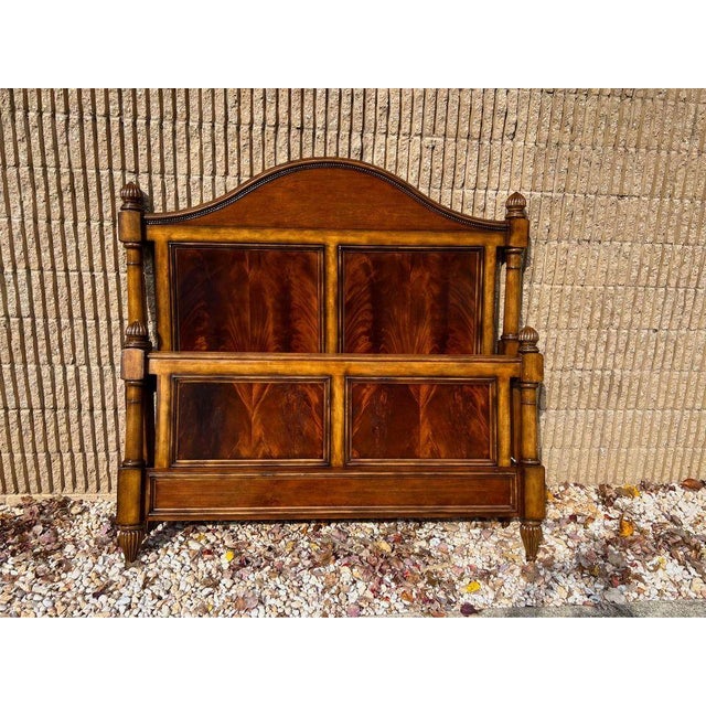 Drexel Heritage Drexel-Heritage Flame Mahogany and Cherry Queen Bed Headboard and Footboard For Sale - Image 4 of 10