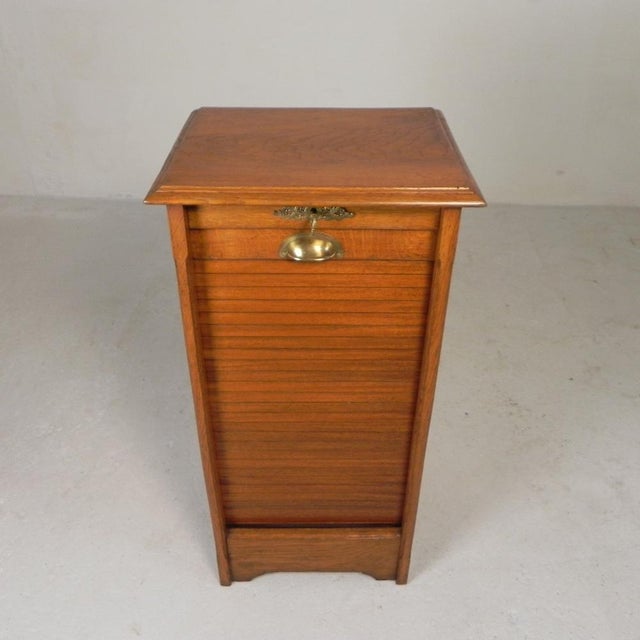 1930s Oak Roller Shutter Cabinet with Shutter, 1930s For Sale - Image 5 of 18