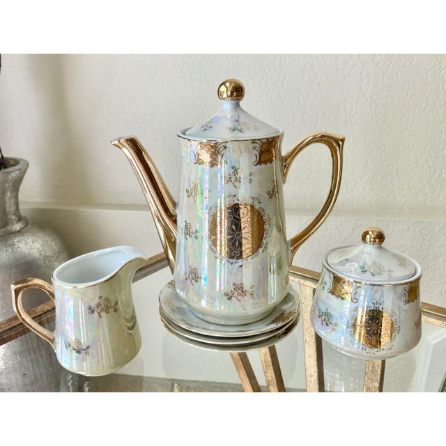 Circa 1950 Japanese Lusterware Porcelain Tea Service Set - 6 Pieces For Sale - Image 13 of 13