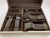 New 1980s Silver Set of 6- Seven Piece Place-Setting, 42 Pieces Rattail. With Case For Sale - Image 11 of 18