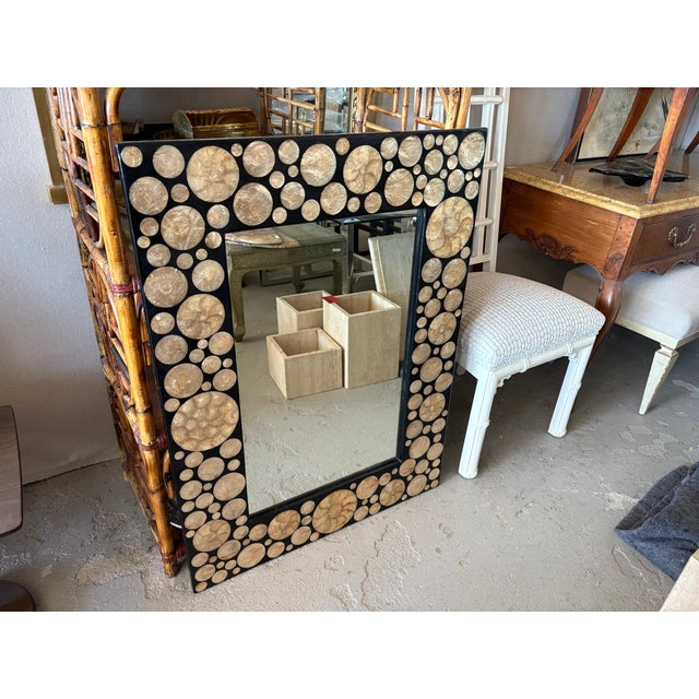Post-Modern Mirror Inlaid With Capiz Shell For Sale - Image 11 of 13