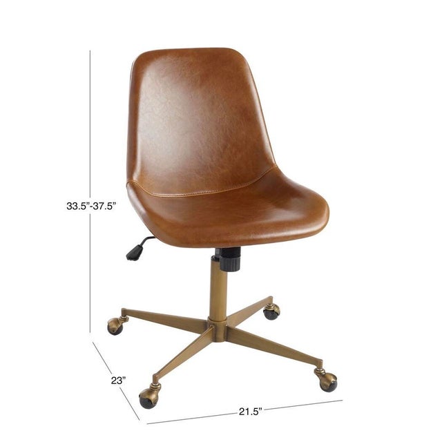 Tyler Bi Cast Leather Molded Office Chair. For Sale In Charleston - Image 6 of 6