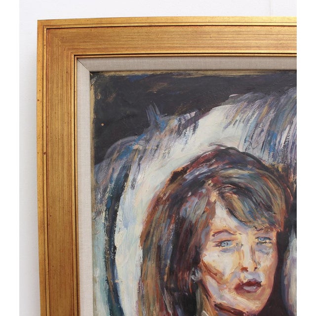 French School Artist, Portrait of a Woman and Her Horse, 1980s, Oil on Board, Framed For Sale - Image 12 of 18